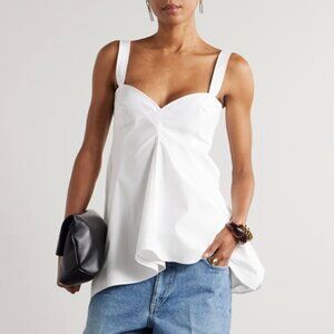CARVEN peplum cotton poplin top